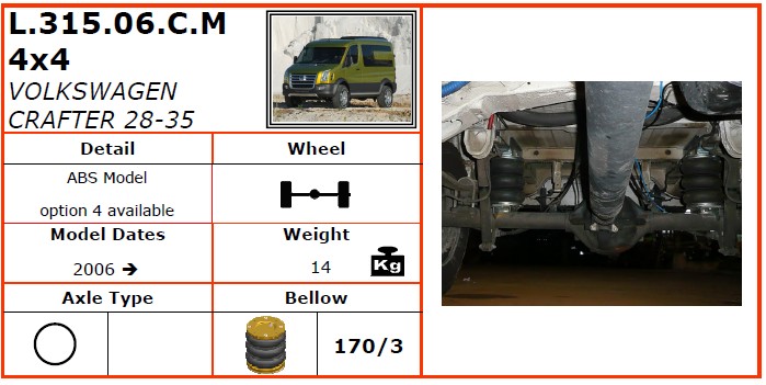 L.315.06.C.M/大眾空氣懸掛系統(tǒng)/大眾空氣懸掛/大眾CRAFTER 28-35 4WD（2006-）-Dunlop空氣懸架