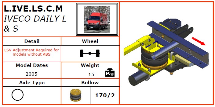 L.IVE.LS.C.M/依維柯空氣懸掛系統(tǒng)/依維柯空氣懸掛/依維柯DAILY L AND S (2005)空氣懸架